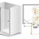 Душевая дверь в нишу 110 см, профиль хром, Cezares TRIUMPH-DUE-B-12-110-P-Cr