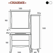 Шкаф-пенал, белый, правый, Misty Charme 40 R Л-Чар05040-011П