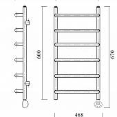 Полотенцесушитель электрический 40х60, шнур справа, Domoterm Стефано П6 400*600 ER
