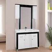 Шкаф-зеркало 105 см, белый/венге, Misty Марсель 105 П-Мрс02105-252