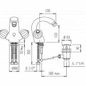 Смеситель для биде Cezares Royal Palace ROYAL PALACE-BS1-02-MS