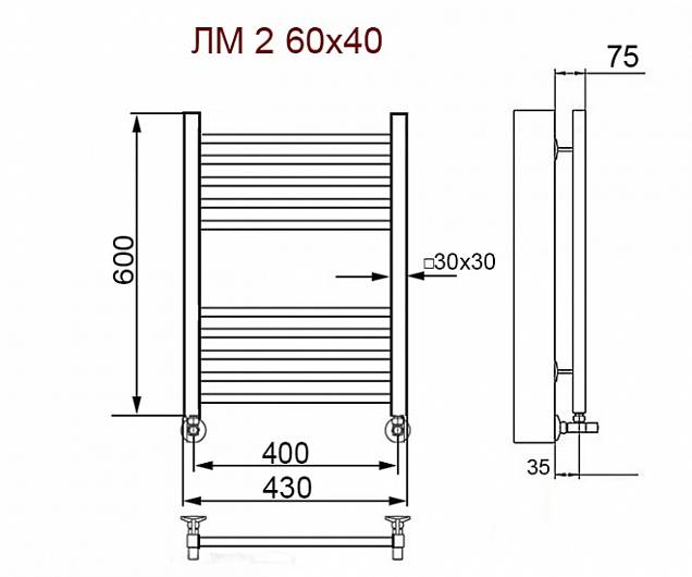 Фотография товара НИКА Modern ЛМ 2 ЛМ 2 60/40 с вентилями