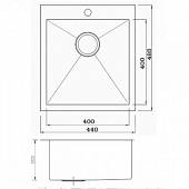 Мойка из нержавейки 440х485 мм, нержавеющая сталь, Seaman Eco Marino SMV-440.A