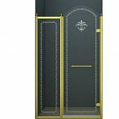 Душевая дверь в нишу 120 см, профиль золото, правая, Cezares RETRO-B-12-120-CP-G-R