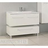 Комплект мебели 100 см, белая, Акватон Мадрид 100M с 2 ящиками 1A128001MA010-K