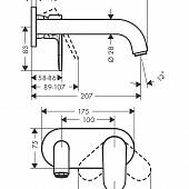 Смеситель для раковины, черный матовый, Hansgrohe Vernis Blend 71576670