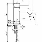 Смеситель для раковины черный, Ideal Standard Ceraline BC268XG