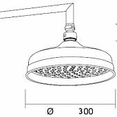 Верхний душ 300 мм, бронза, Margaroli L206300OB