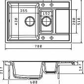 Мойка гранитная Florentinа Липси 780 К антрацит 20.250.D0780.302