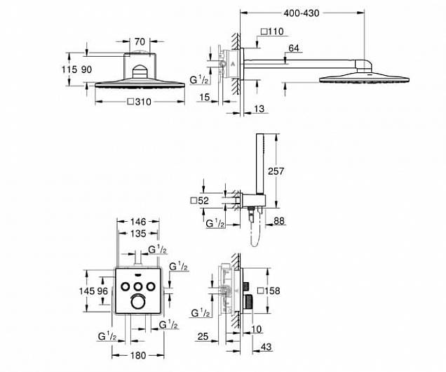 Фотография товара Grohe Rainshower SmartControl 34712000Gr