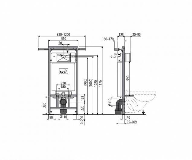 Фотография товара Alcaplast Jadroмodul A102/1200