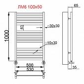 Полотенцесушитель водяной 100х50, матовый НИКА Modern ЛМ 6