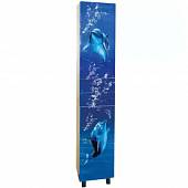 Шкаф-пенал, синий, левый, Misty Дельфин 35 L П-Дел05035-221БкЛ