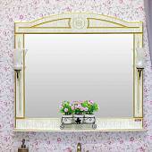 Зеркало Sanflor белое, патина золото, Адель 82