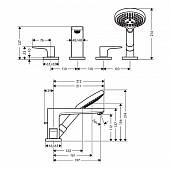 Смеситель на борт ванны, хром, Hansgrohe Metropol 32552000