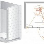 Душевая дверь в нишу 143 см, профиль хром, Cezares ELENA-B-11-80+70-C-Cr