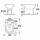 Унитаз чаша Grohe Bau Ceramic 39428000