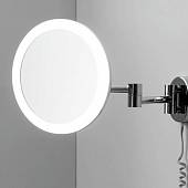Зеркало косметическое 20 см, с подсветкой, увеличением, WasserKraft K-1004
