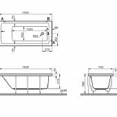 Ванна акриловая 150x70 Vitra Neon 52510001000