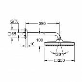 Верхний душ с держателем Grohe Tempesta Cube 26687000