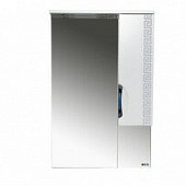 Шкаф-зеркало 70 см, белый/серебряная патина, правый, Misty Престиж 70 R Э-Прсж02070-014ПСбп