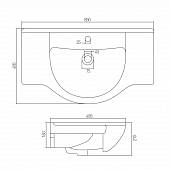 Раковина 85 см Акватон Акватель 85 1WH110216