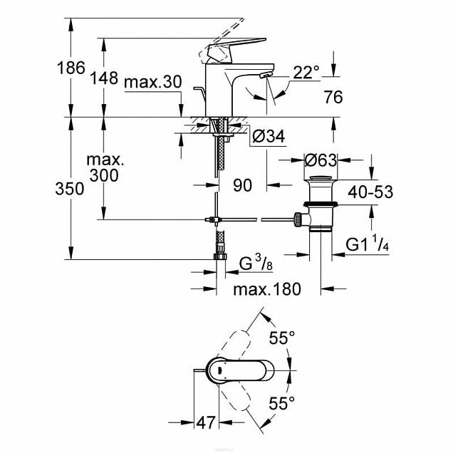 Фотография товара Grohe Eurosmart Cosmopolitan   121655Gr