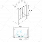 Шторка на ванну 150 см, стекло матовое, RGW Screens SC-61 01116115-21